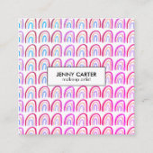 Eenvoudige Waterverf Rainbows Pattern Cool Paars Vierkante Visitekaartje (Voorkant)