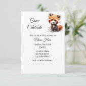 Eenvoudige Waterverf Red Panda Baby shower Kaart (Staand voorkant)