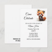 Eenvoudige Waterverf Red Panda Baby shower Kaart (Voorkant / Achterkant)