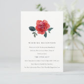 EENVOUDIGE WATERVERF RODE GROENE ROOS VLOEISTONING INFORMATIEKAARTJE (Staand voorkant)