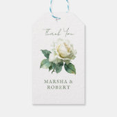 Eenvoudige Waterverf Roos Elegante Botanische Groe Cadeaulabel (Achterkant)