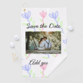 Eenvoudige waterverf Roze blauwe bloem behalve de  Golfhanddoek (Insitu)