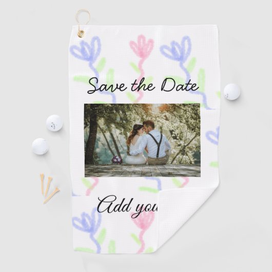 Eenvoudige waterverf Roze blauwe bloem behalve de  Golfhanddoek (Insitu)