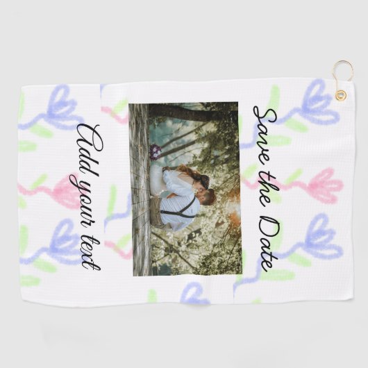 Eenvoudige waterverf Roze blauwe bloem behalve de  Golfhanddoek (Horizontaal)