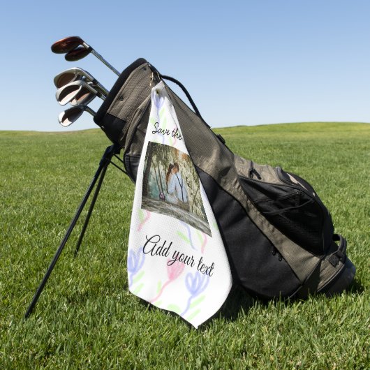 Eenvoudige waterverf Roze blauwe bloem behalve de  Golfhanddoek (Groen)