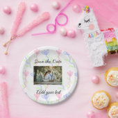 Eenvoudige waterverf Roze blauwe bloem behalve de Papieren Bordje (Feest)