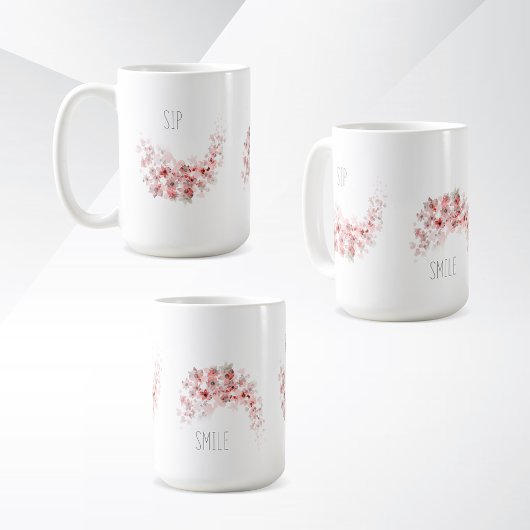 Eenvoudige  Waterverf Roze Bloemen Koffie Mok