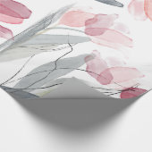 Eenvoudige Waterverf roze lentetelers groen Cadeaupapier (Hoek)