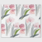Eenvoudige Waterverf roze lentetelers groen Cadeaupapier (Vlak)