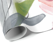 Eenvoudige Waterverf roze lentetelers groen Cadeaupapier (Rol Hoek)