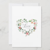 Eenvoudige Waterverf Roze Roos Bouquet Wedding Aankondiging (Achterkant)