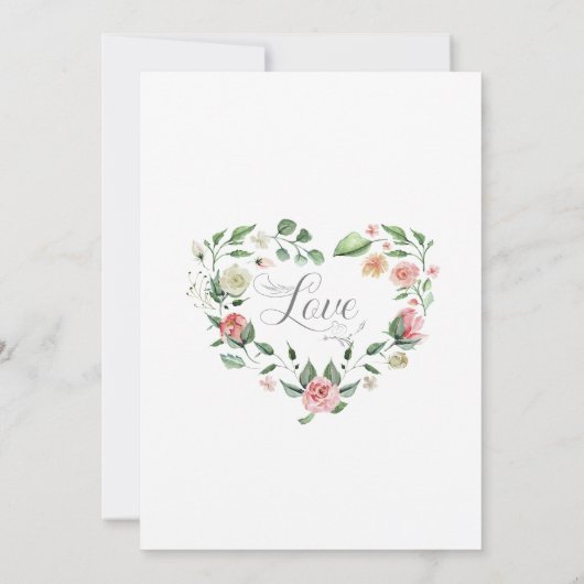 Eenvoudige Waterverf Roze Roos Bouquet Wedding Aankondiging (Achterkant)