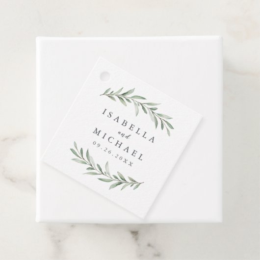 Eenvoudige Waterverf Rustic Greenery Wedding Bedankjes Labels (In situ)