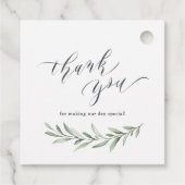 Eenvoudige Waterverf Rustic Greenery Wedding Bedankjes Labels (Achterkant)