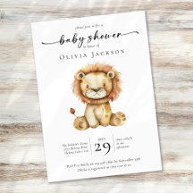 Eenvoudige Waterverf Safari Lion Baby shower
