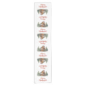 Eenvoudige waterverf salie groen bruin ontbijtkoek korte tafelloper (Voorkant)