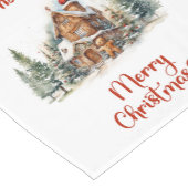 Eenvoudige waterverf salie groen bruin ontbijtkoek korte tafelloper (Hoek)