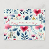 EENVOUDIGE WATERVERF SCANDINAVISCHE BLOEMEN EN HAR FEESTDAGENKAART (Voorkant)