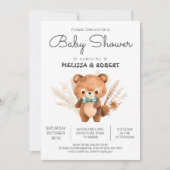 Eenvoudige Waterverf Schattige Teddy Bear Baby Jon Kaart (Voorkant)