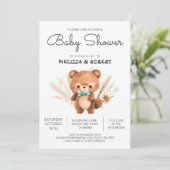 Eenvoudige Waterverf Schattige Teddy Bear Baby Jon Kaart (Staand voorkant)