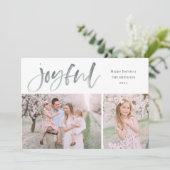 Eenvoudige waterverf script Gelukkig Kerst Foto Feestdagenkaart (Staand voorkant)