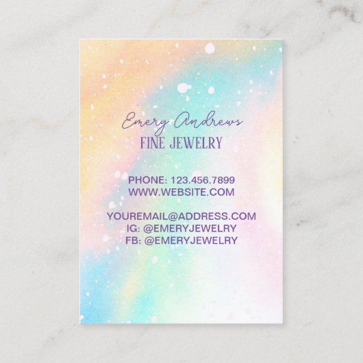 Eenvoudige Waterverf Sieraden Ketting Houder Displ Visitekaartje (Achterkant)