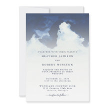 Eenvoudige Waterverf Sky Clouds Wedding