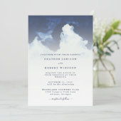 Eenvoudige Waterverf Sky Clouds Wedding Kaart (Staand voorkant)