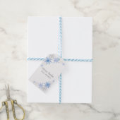 Eenvoudige Waterverf Sneeuwvlokken Winter Baby sho Cadeaulabel (Met Touw)