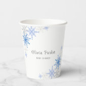 Eenvoudige Waterverf Sneeuwvlokken Winter Baby sho Papieren Bekers (Achterkant)