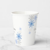 Eenvoudige Waterverf Sneeuwvlokken Winter Baby sho Papieren Bekers (Links)