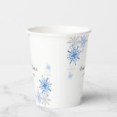 Eenvoudige Waterverf Sneeuwvlokken Winter Baby sho Papieren Bekers (Rechts)