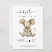 Eenvoudige Waterverf Speelgoed Mouse Baby shower Kaart (Voorkant)