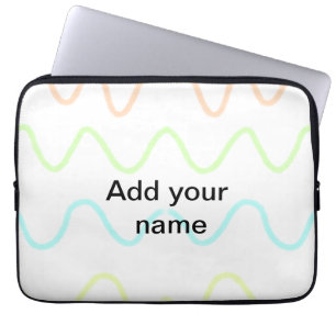 Eenvoudige waterverf strepen monogram voeg naam te laptop sleeve