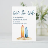 Eenvoudige Waterverf Surfboard Sla de datum Kaart (Staand voorkant)