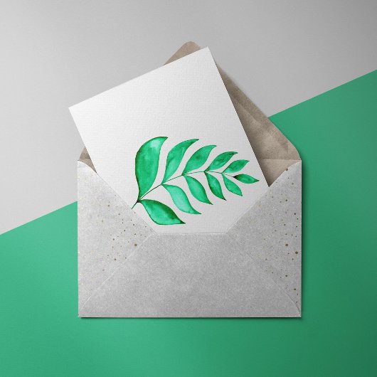 Eenvoudige waterverf tak - groen briefkaart