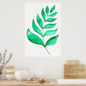 Eenvoudige waterverf tak - groen poster (Keuken)