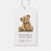 Eenvoudige Waterverf Teddy Bear Baby shower Cadeaulabel (Voorkant)