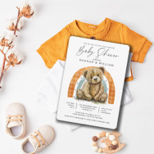 Eenvoudige Waterverf Teddy Bear Rainbow Baby showe