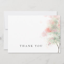 Eenvoudige Waterverf Trees begrafenis Dank u Bedankkaart