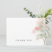 Eenvoudige Waterverf Trees begrafenis Dank u Bedankkaart (Staand voorkant)