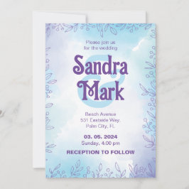 Eenvoudige waterverf trouwkaart kaart