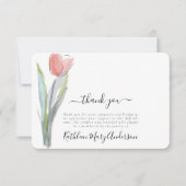 Eenvoudige Waterverf Tulip Funeral Memorial Hartel Bedankkaart (Voorkant)