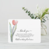 Eenvoudige Waterverf Tulip Funeral Memorial Hartel Bedankkaart (Staand voorkant)