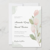 Eenvoudige Waterverf Tulp & Bladeren Trouwen Kaart (Voorkant)
