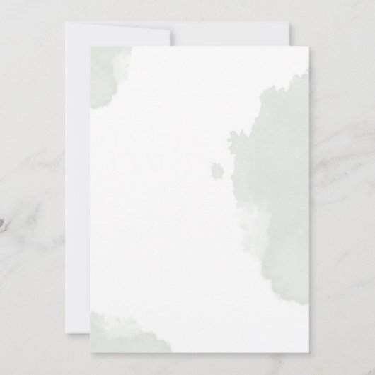 Eenvoudige Waterverf Tulp & Bladeren Trouwen Kaart (Achterkant)