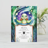 Eenvoudige Waterverf Turtle Verjaardag Kaart (Staand voorkant)