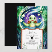 Eenvoudige Waterverf Turtle Verjaardag Kaart (Voorkant / Achterkant)