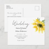 Eenvoudige Waterverf - Uitnodiging voor Zonnebloem (Voorkant / Achterkant)