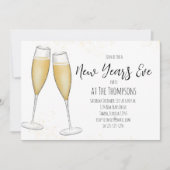 Eenvoudige Waterverf van Champagne in het nieuwe j Kaart (Voorkant)